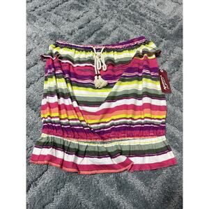 Arizona Girls Size M Plus Multi Colored Striped Sleeveless Knit Shirt New